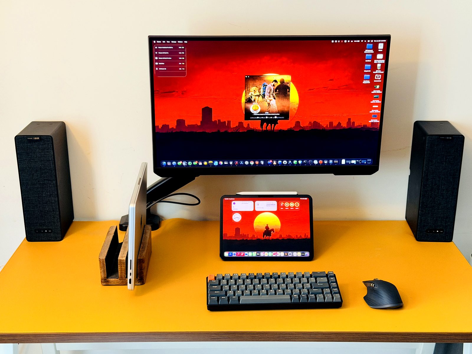 Overall view of my home office desk setup